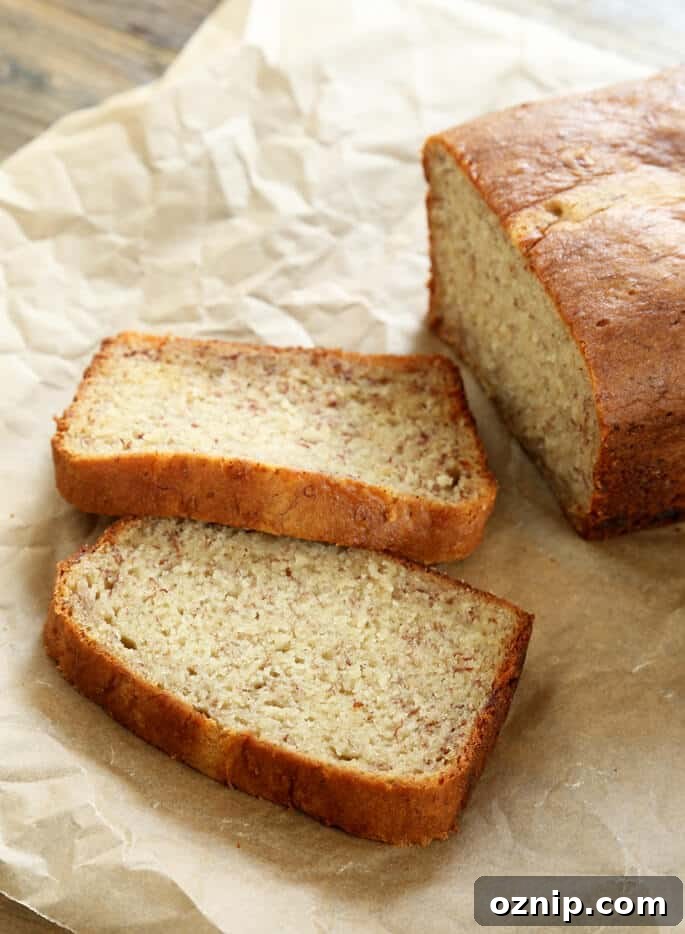 Moist, tender gluten free banana bread made the easy way, in one bowl. Never let those ripe bananas go to waste!