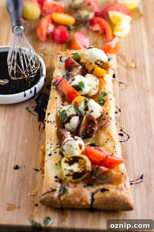 Heirloom tomatoes and mozzarella tart