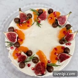 Top view of finished Christmas Cheesecake