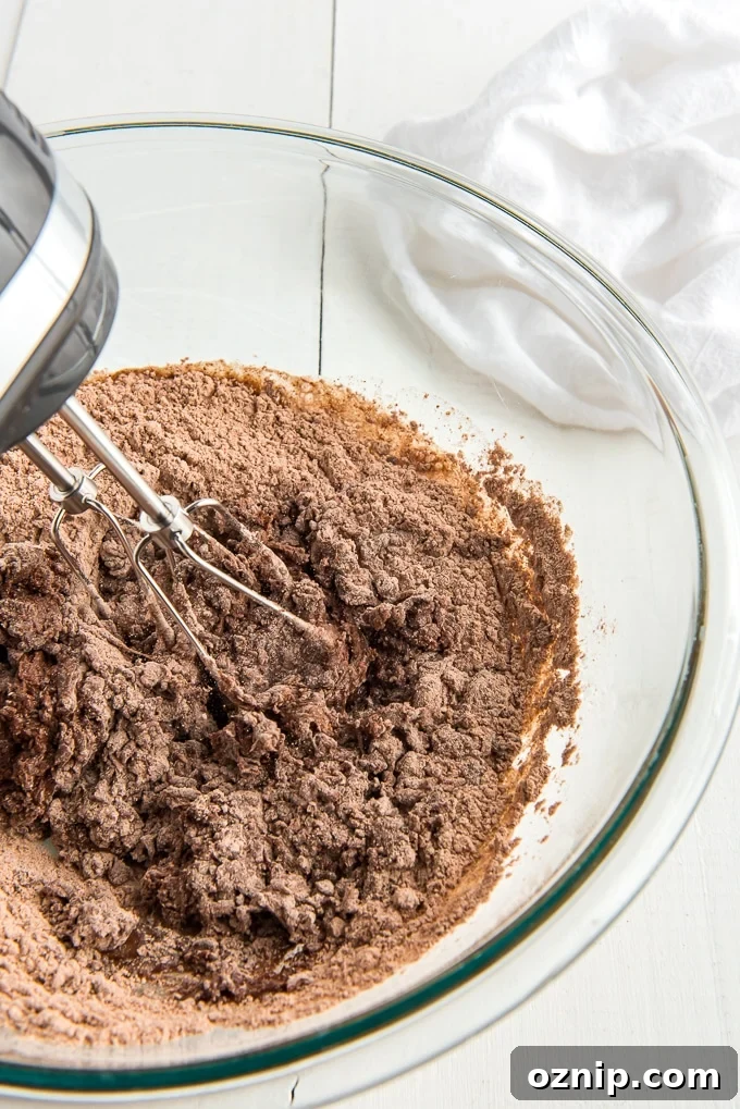 mixing chocolate cookie dough