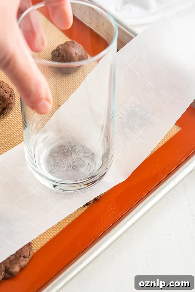 bottom of glass to flatten out dough