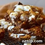 smores cookie bars on wire rack