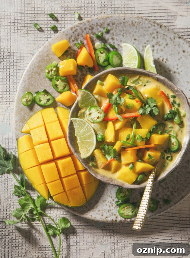 Mango Coconut Curry Soup via Bakers Royale