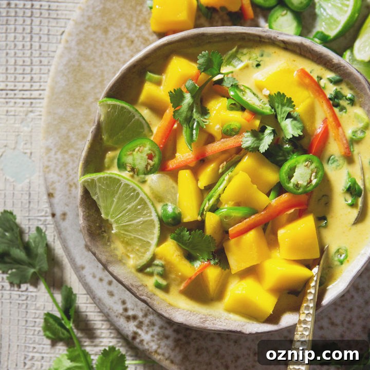 Mango Coconut Curry Soup