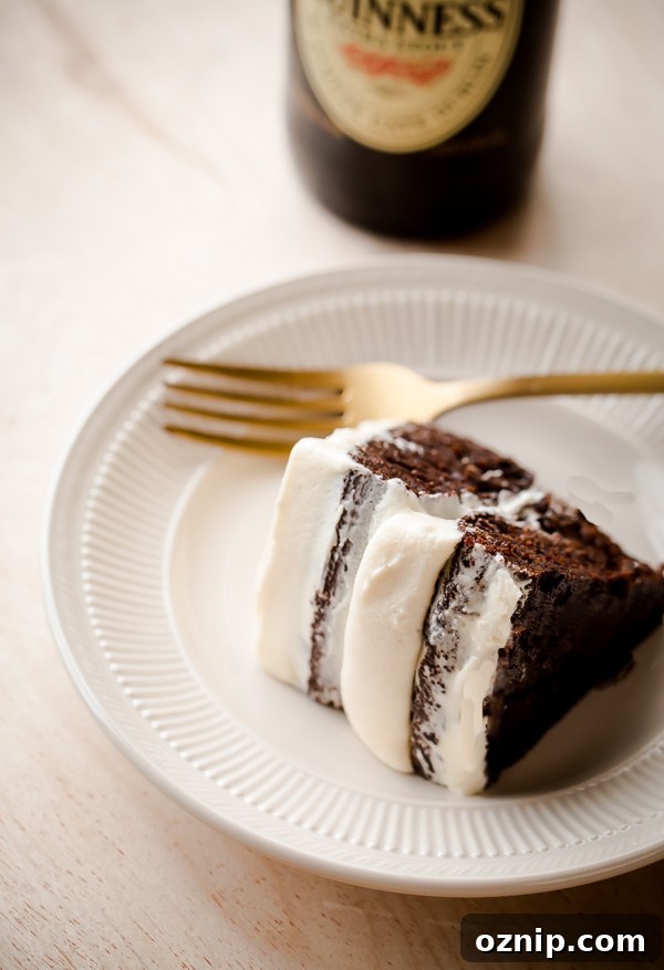 Guinness Stout Cake with Baileys Cream Cheese Frosting 7 Slice of Guinness Stout Cake with Bailey's Cream Cheese Frosting