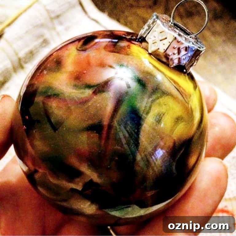 31 Handmade Christmas Gifts Under $10 30 marble melted crayon ornament