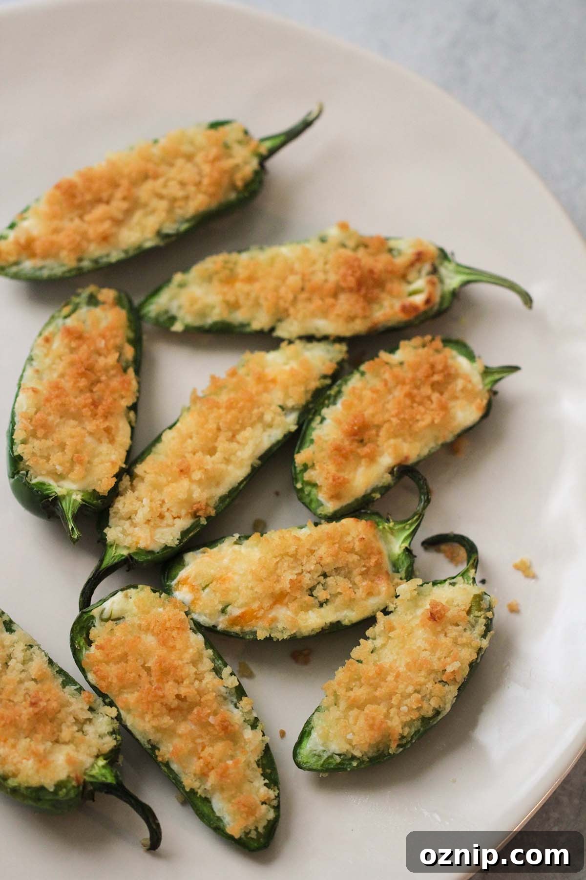 air fryer jalapeno poppers up close.