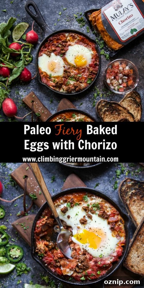 Paleo Fiery Baked Eggs with Chorizo