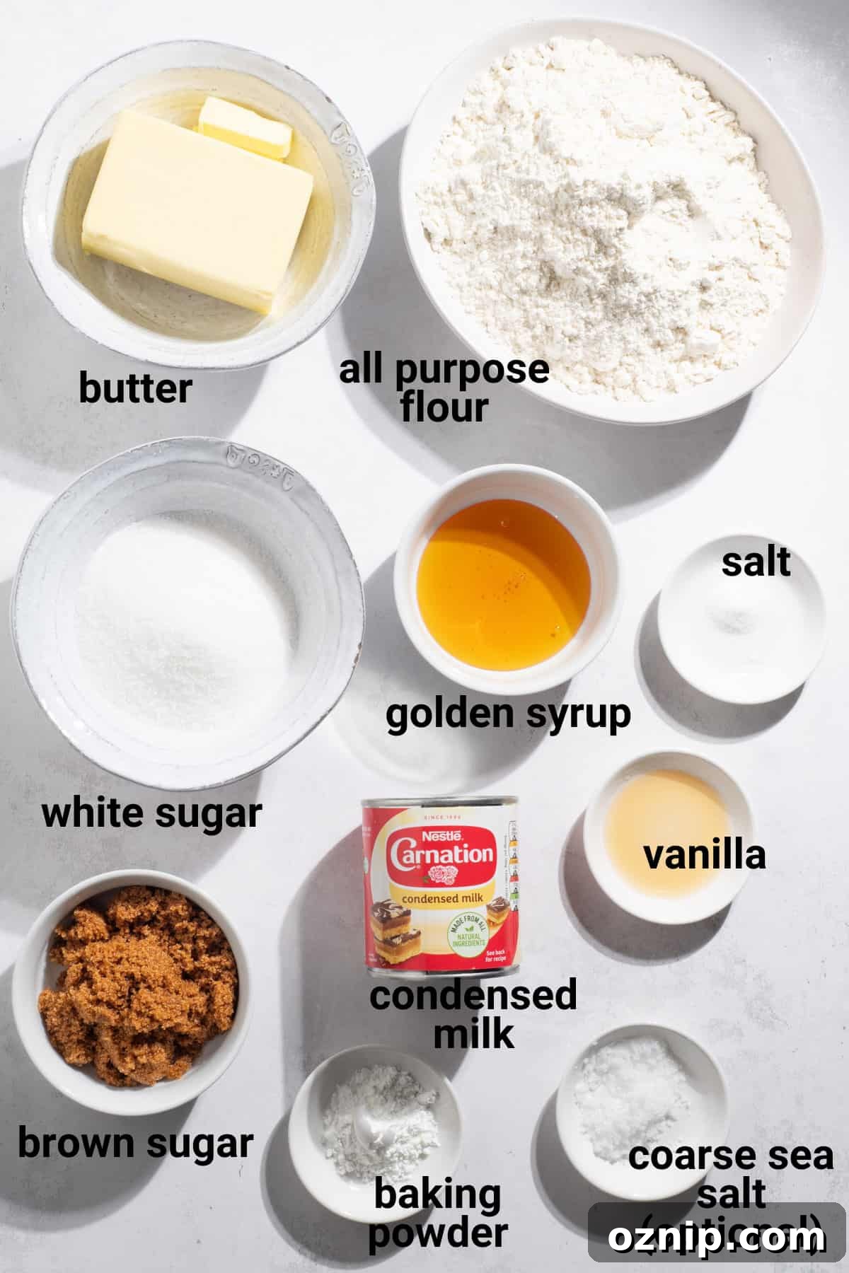 Ingredients for tan square.