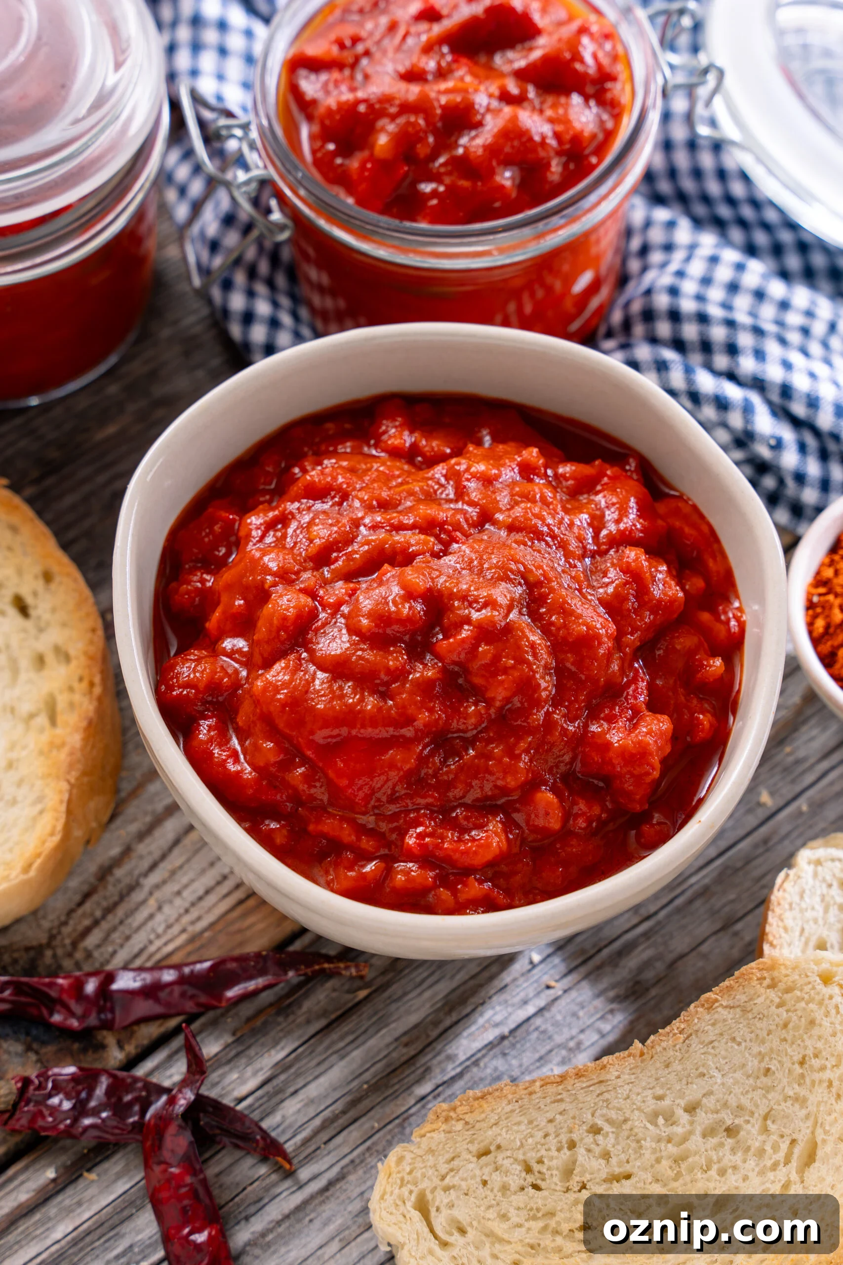 Israeli Matbucha with roasted bell peppers and tomatoes