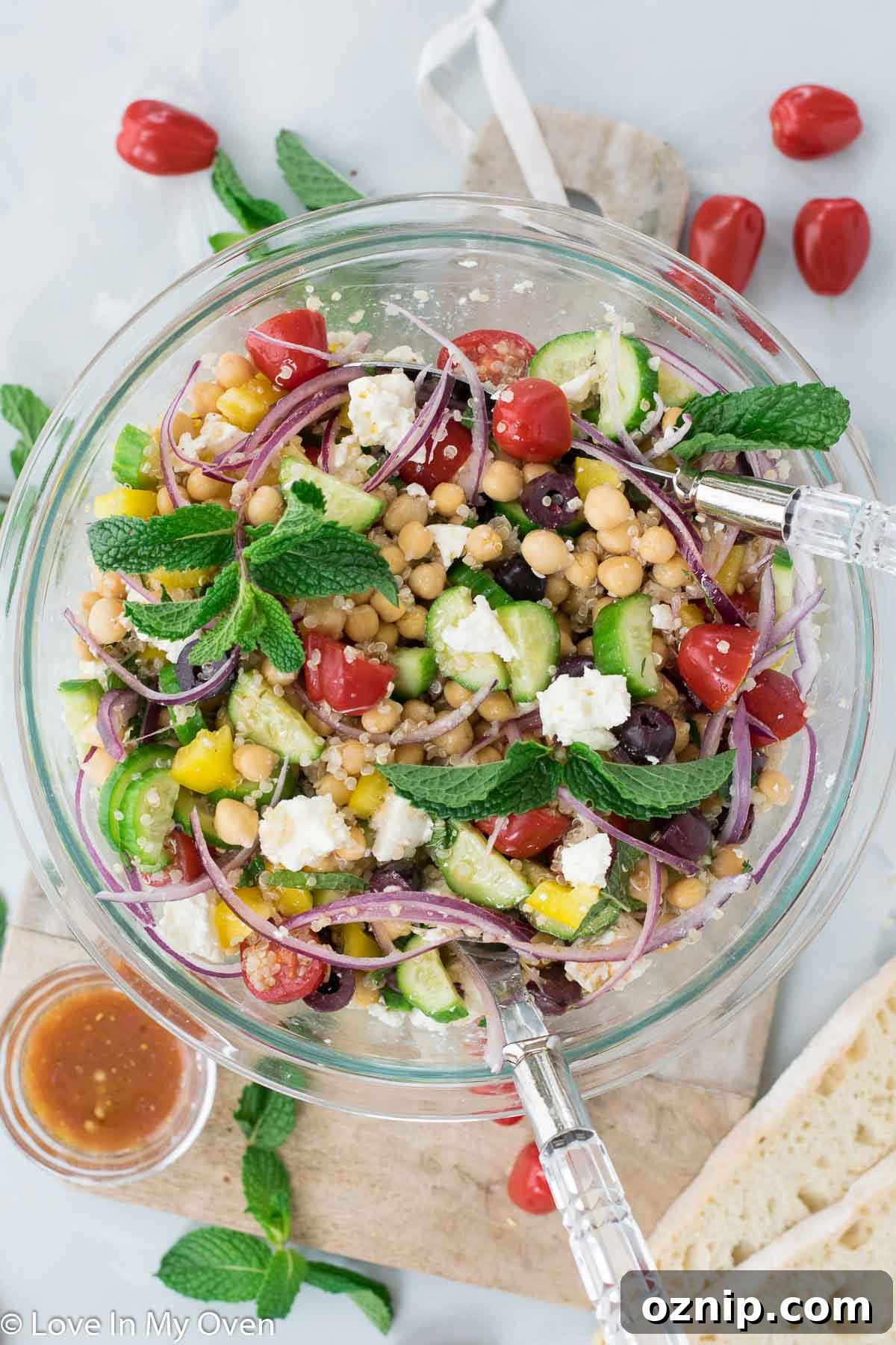 Greek Chickpea Salad with Feta and Cucumber 2 greek chickpea salad