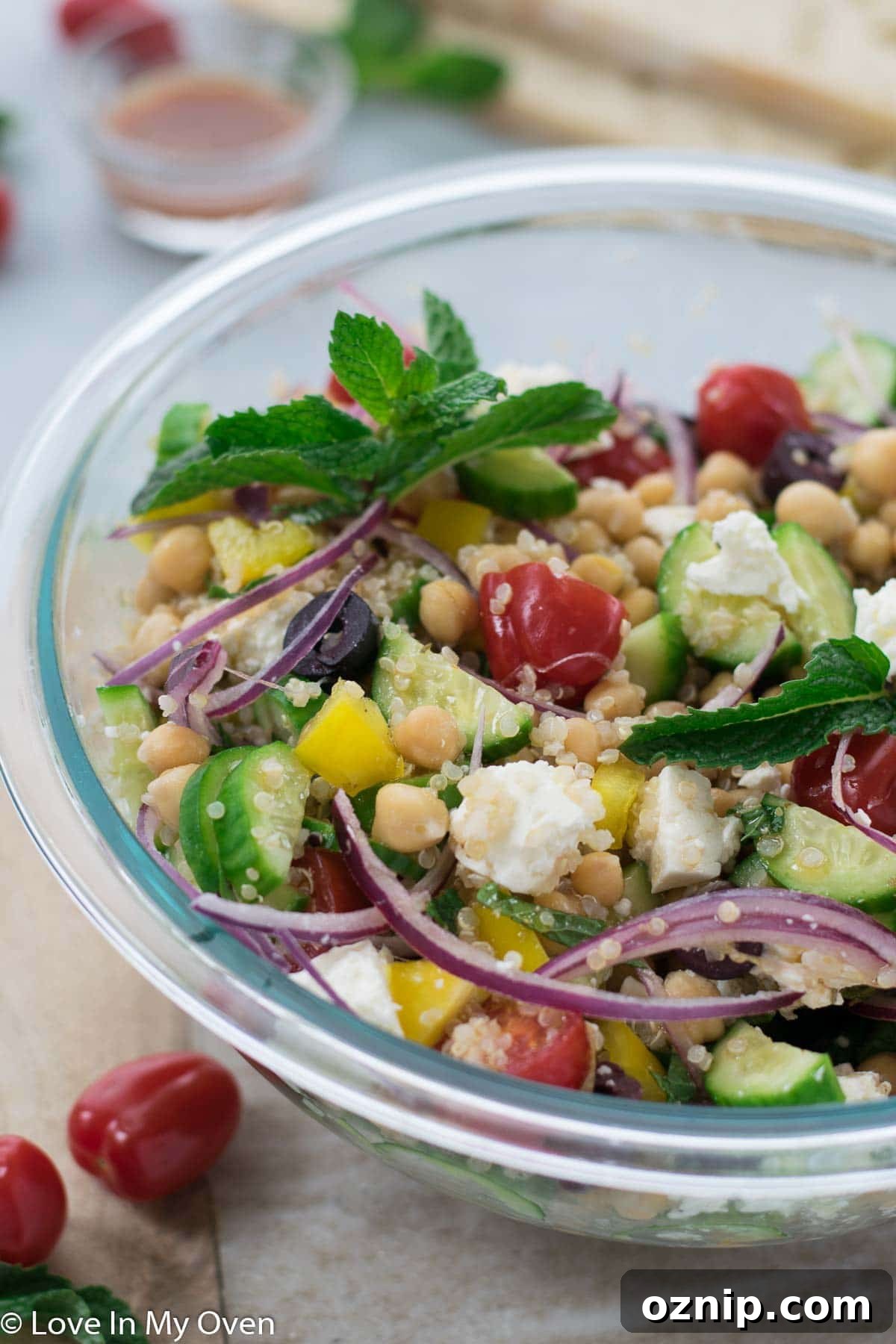 Greek Chickpea Salad with Feta and Cucumber 6 greek chickpea salad