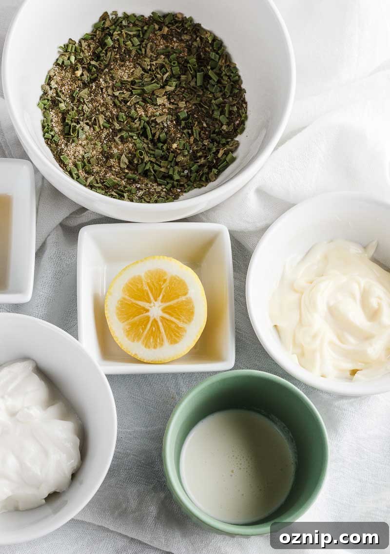 Ingredients for ranch dressing keto