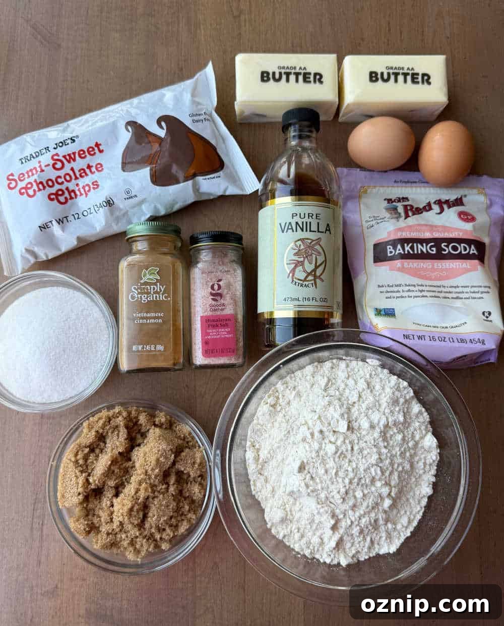 cookie ingredients on the table.