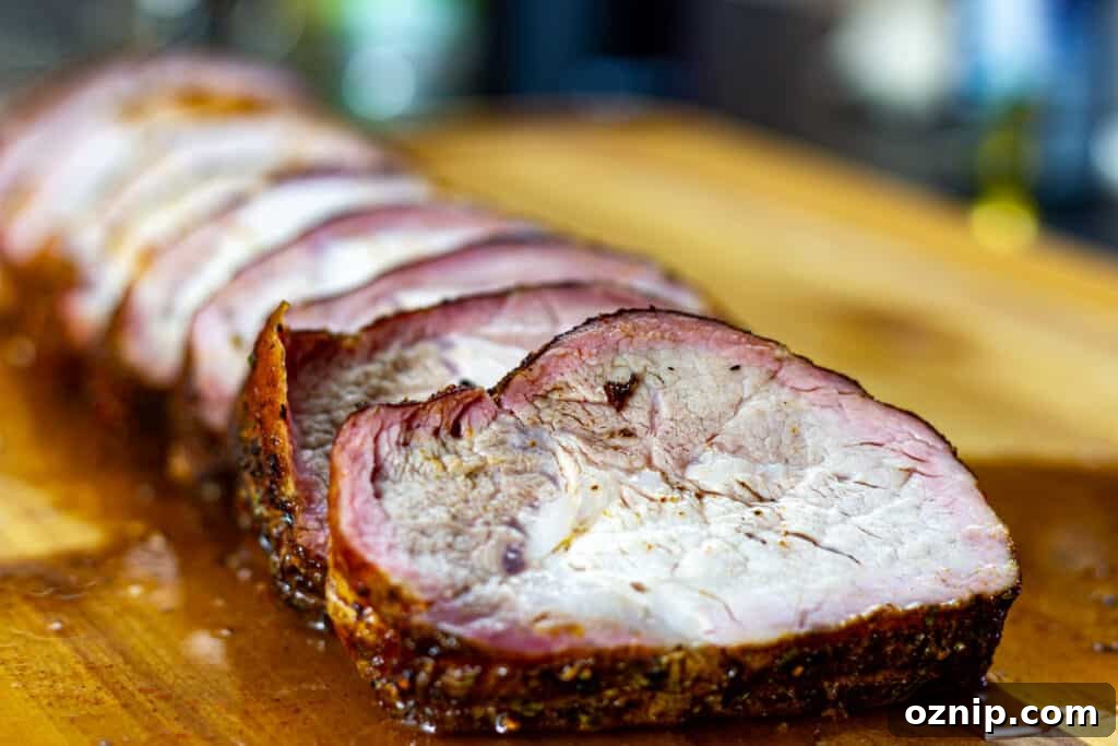 smoked pork loin slices