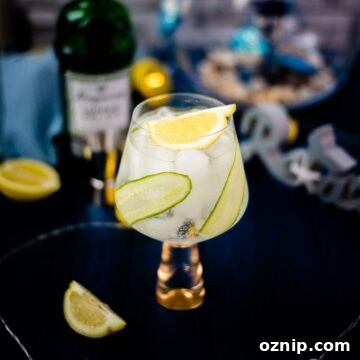 Gorgeous cucumber gin and tonic, with thinly sliced cucumber, placed on the inside of the glass. So refreshing!