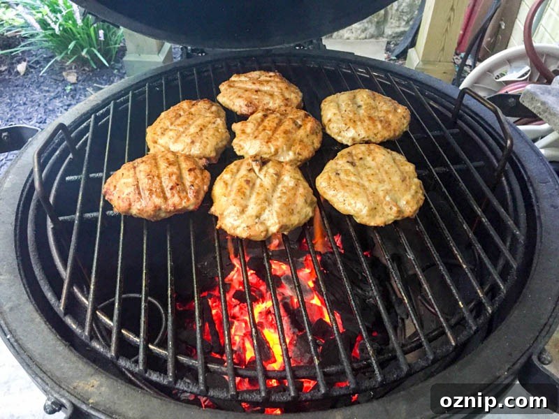 Spicy Asian Chicken Burgers with Peanut Sauce on Big Green Egg 5 Big Green Egg Spicy Asian Chicken Burger
