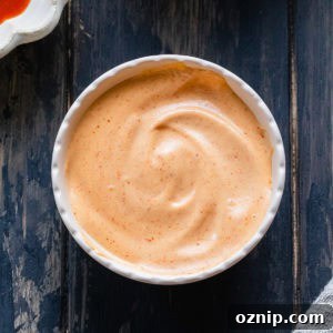 The completed sriracha sauce recipe in a bowl.
