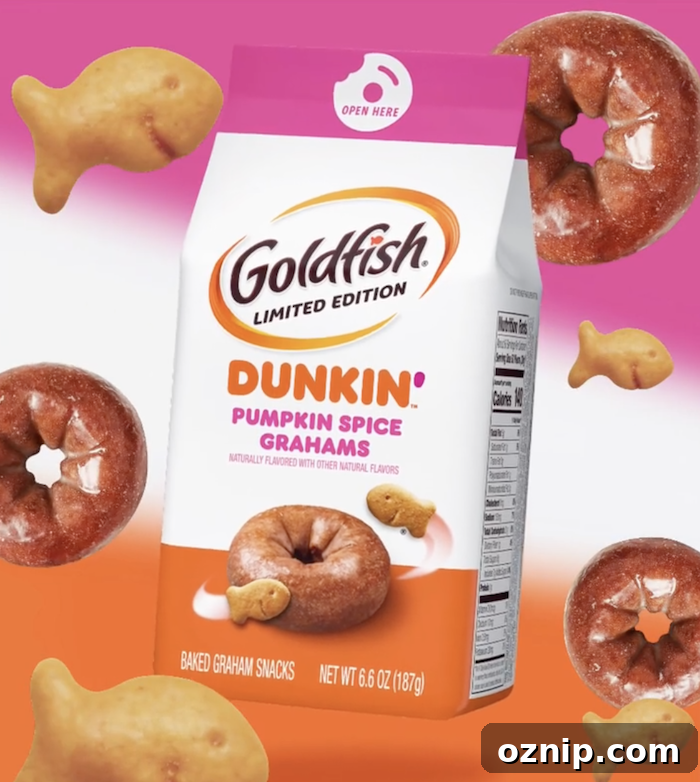 Goldfish Debuts Dunkin Pumpkin Spice Grahams for Fall 7 Early release information for Pumpkin Spice Goldfish