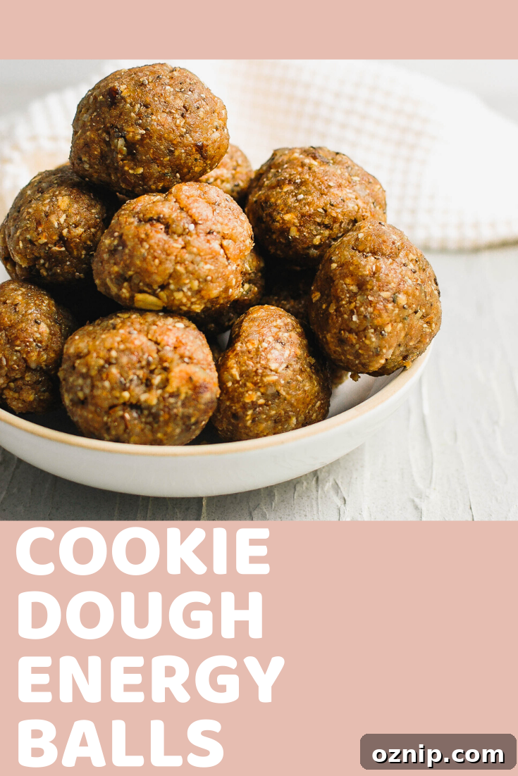 Cookie dough energy balls are the perfect thing to make for a quick morning or afternoon pick me up! This healthy and easy snack is perfect for kids' lunchboxes too! #cookiedough #energybites