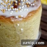Kulich - Sweet Russian Easter Bread Delicious Closeup on the Side of It