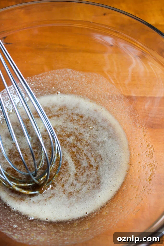 Whisking egg and vanilla