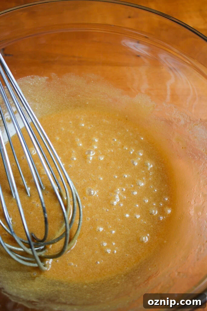 Whisked wet ingredients