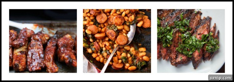 Collage of 3 photos; The 16 Best BBQ Recipes; compiled by Jane Bonacci, The Heritage Cook 2018