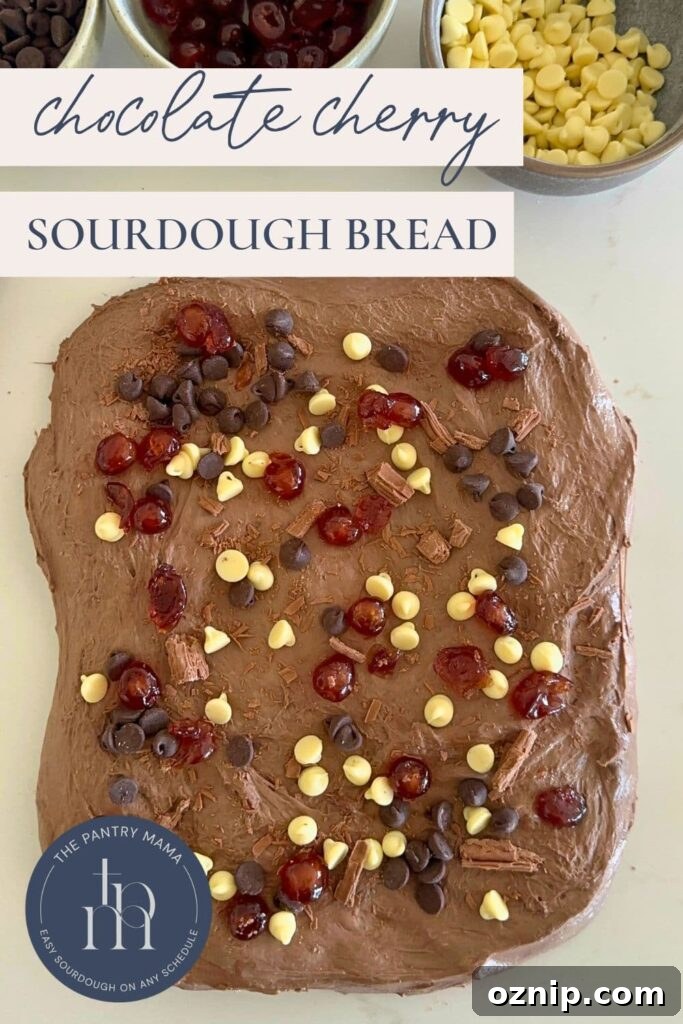 Sourdough chocolate cherry loaf - Pinterest Image