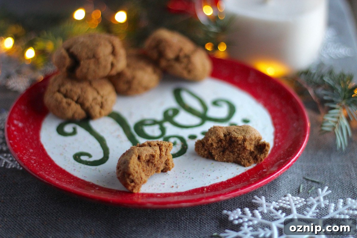 Soft and Chewy Gingerbread Cookies (AIP, Paleo) - if you make one type of cookies this Christmas, these should be it! Warm, soft, sweet, and spicy, these gingerbread cookies will melt in your mouth! | fedandfulfilled.com