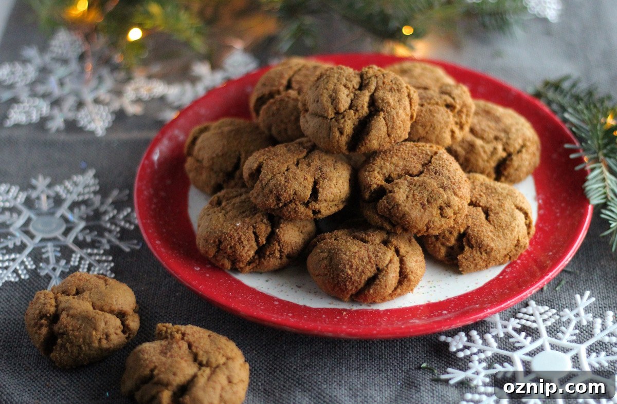 Soft and Chewy Gingerbread Cookies (AIP, Paleo) - these super soft and chewy cookies are full of Christmas flavors from ginger, cinnamon, orange, molasses, and honey! Bet you can't eat just one! | fedandfulfilled.com