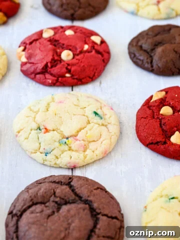 Assortment of cake mix cookies.