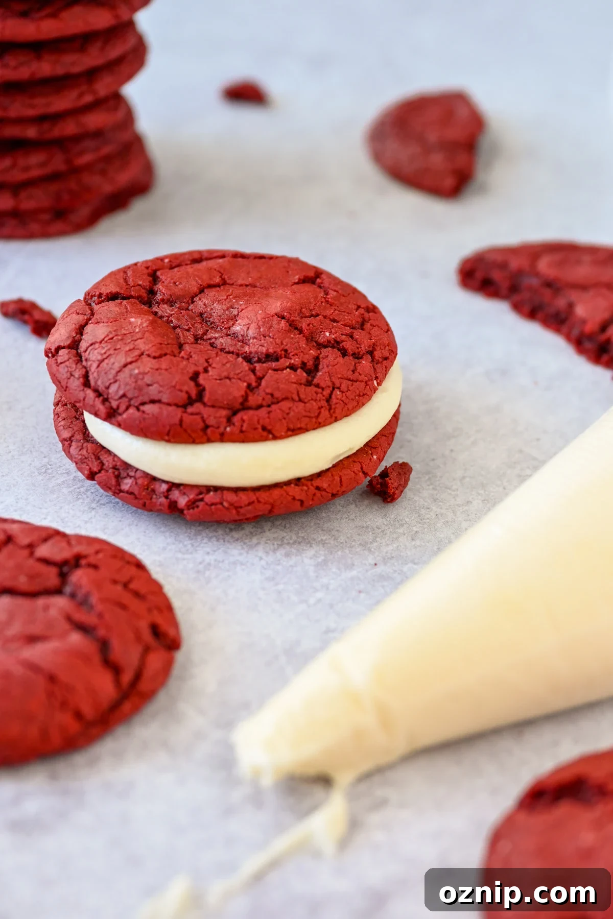 Chewy Red Velvet Cake Mix Cookies Recipe 9 Red velvet cake cookie sandwich.