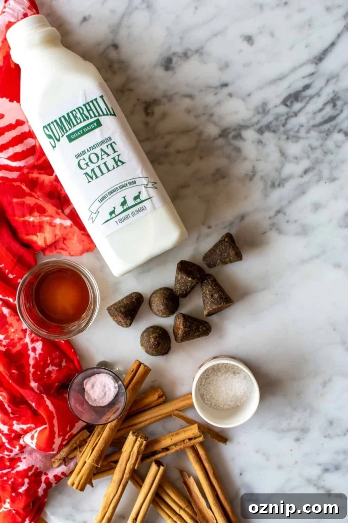 Ingredients for homemade goat milk caramel sauce