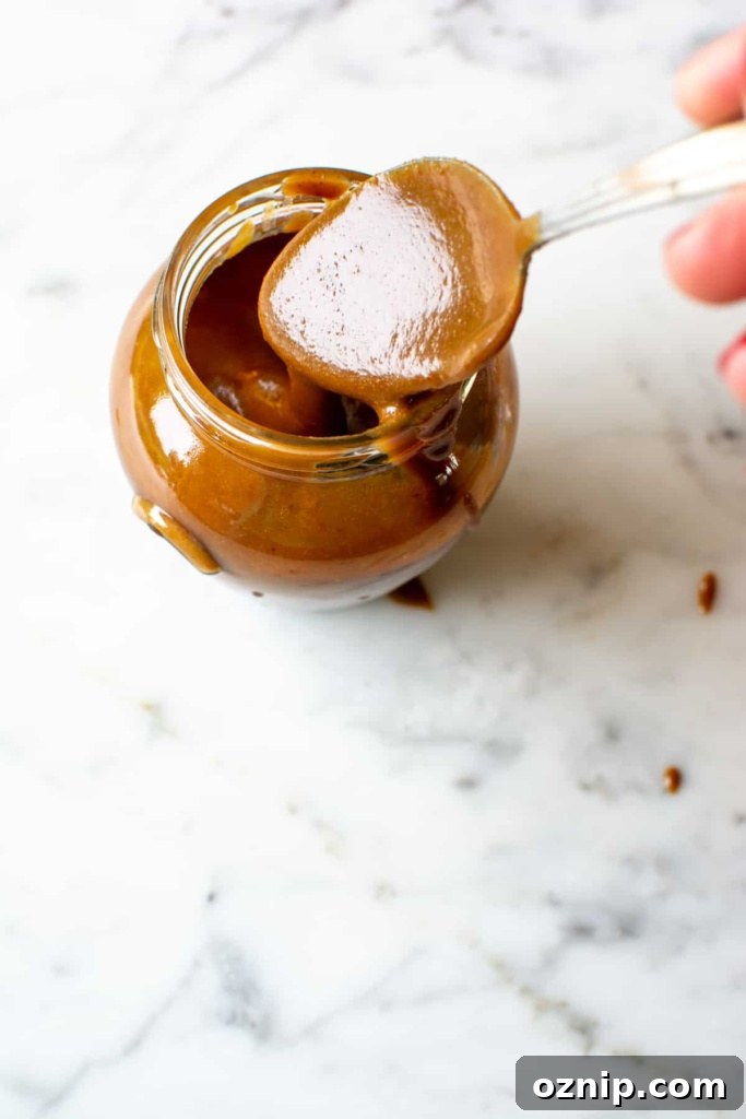 Finished cajeta sauce served in a jar