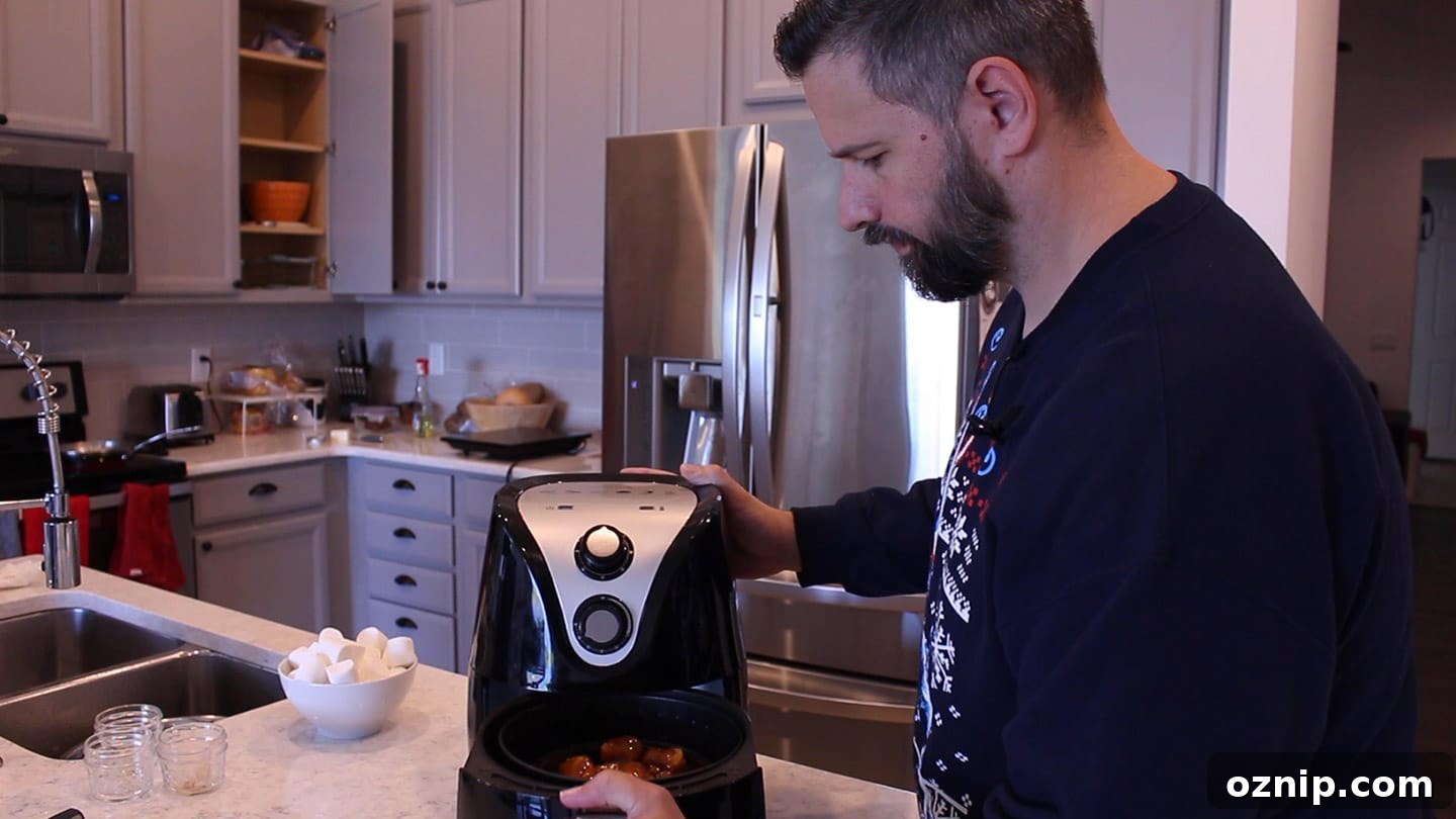 setting air fryer for candied yams