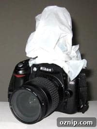 flash on camera covered by white tissue