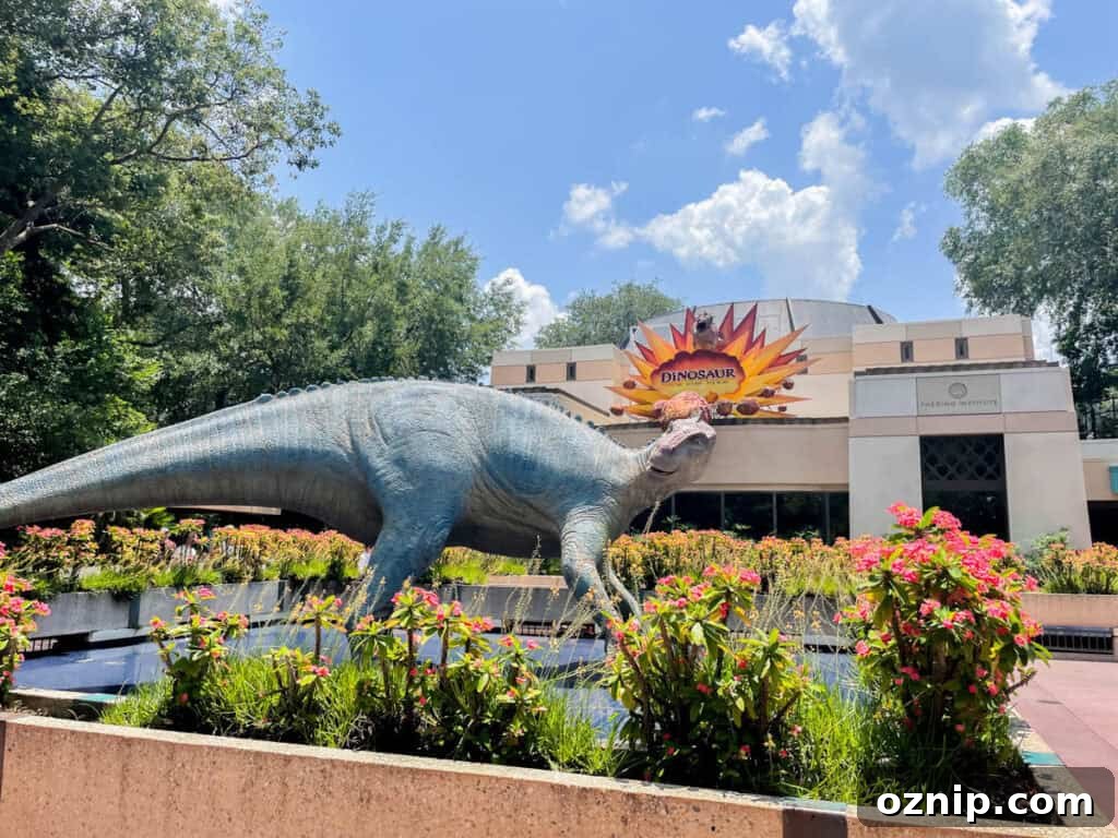 Must-Do Rides at Disney's Animal Kingdom 3 Dinosaur entrance and ride building at Animal Kingdom.