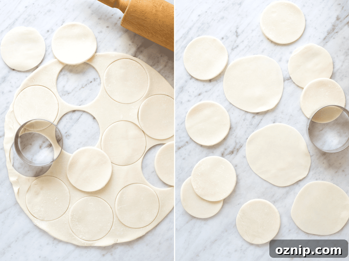 how to cut mini pie crusts collage