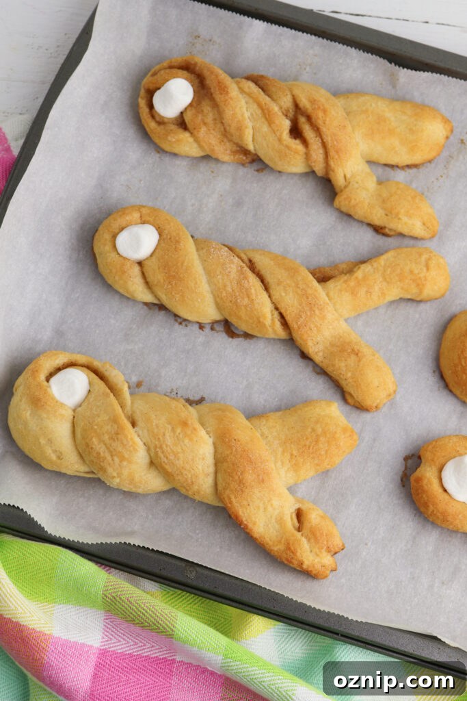 Baked bunny twists on parchment