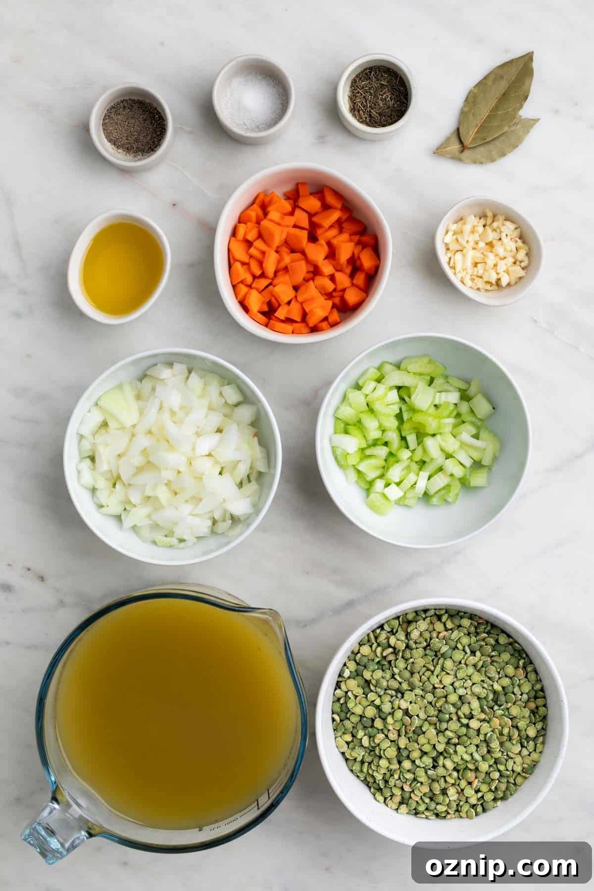 Hearty Vegan Split Pea Soup Recipe 3 Ingredients to make vegan split pea soup.