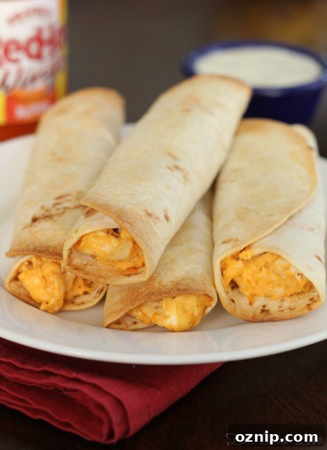 Baked Buffalo Chicken Taquitos