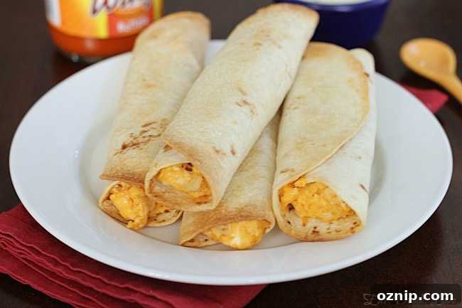 Baked Buffalo Chicken Taquitos