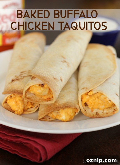 Baked Buffalo Chicken Taquitos