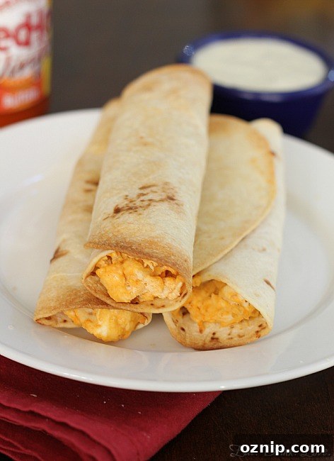 Baked Buffalo Chicken Taquitos