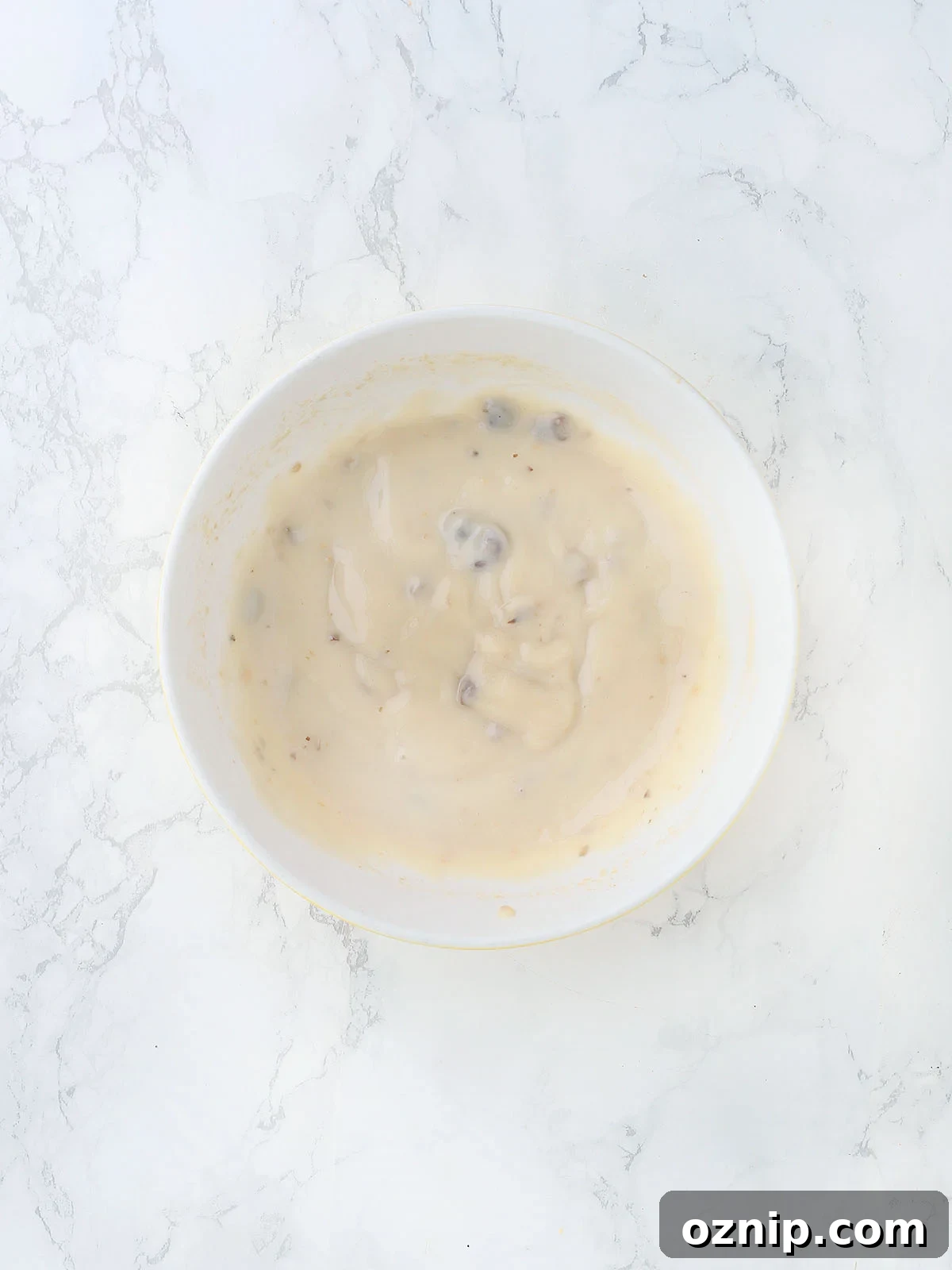 Bacon Cheeseburger Stuffed French Bread Recipe 7 mushroom soup, milk and Worcestershire sauce whisked together in a medium mixing bowl