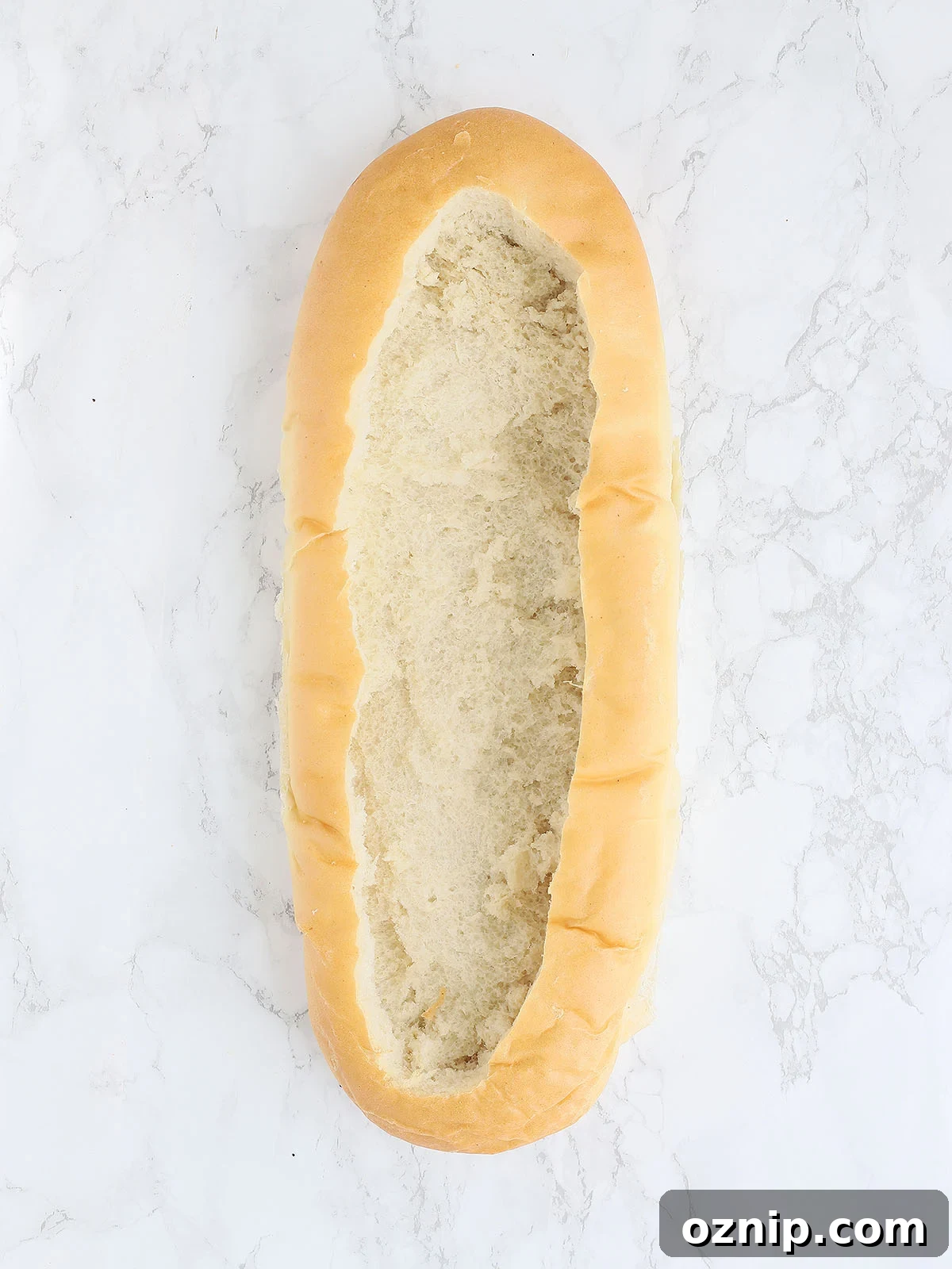 Bacon Cheeseburger Stuffed French Bread Recipe 10 hollowed out loaf of French bread
