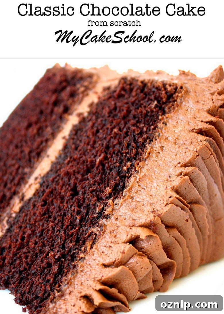 This Decadent Chocolate Cake Recipe by MyCakeSchool.com is the BEST! A favorite from MyCakeSchool.com's Cake Recipes Section! The most delicious Classic Chocolate Cake recipe from scratch! My Cake School.