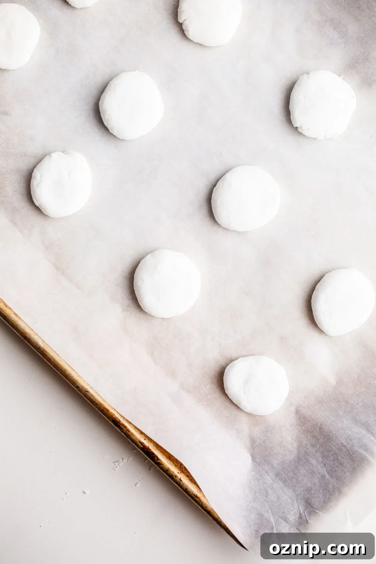 Peppermint fondant on a baking sheet.