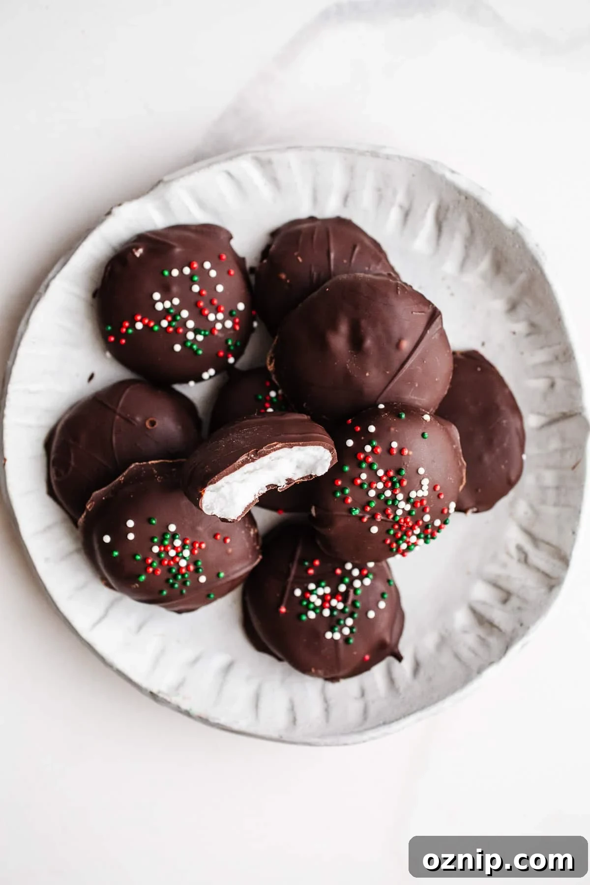 Peppermint patties on a plate.